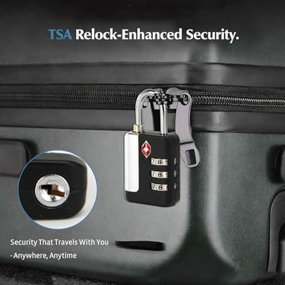 TSA Approved Luggage Locks 2 Pack, 3 Digit Steel Shackle Combination JY-820 - style: JY-820