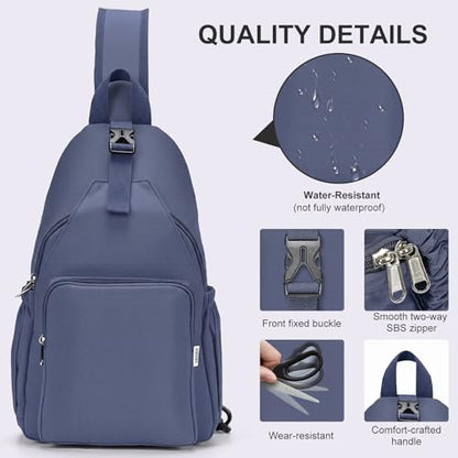 AOTIAN Crossbody Sling Backpack Sling Bag Travel Hiking Chest Bag Daypack - color: Blue Grey