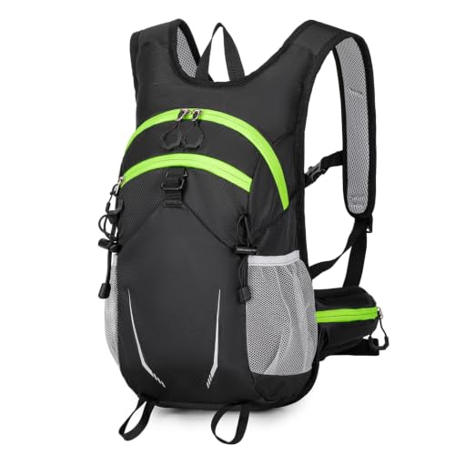 10L Small Hiking Backpack for Men Women, Lightweight Hiking Daypack - color: Dark Black