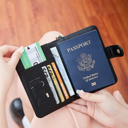 여행용 여권 홀더 RFID 차단 지갑 핸드백 신용 카드 항공권 정리함 카드 홀더 여성용, 화이트., 여행 - color: 화이트.