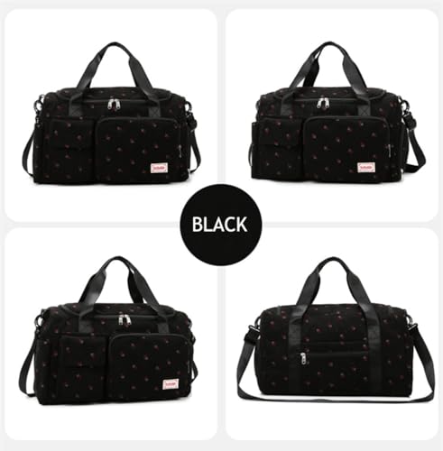 Gym Bag Sport Duffel Overnight Weekender Travel Bag with wet pocket and shoe pocket K02 Black - color: K2-Black