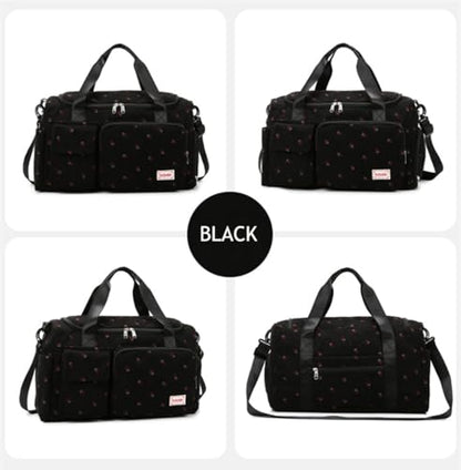 Gym Bag Sport Duffel Overnight Weekender Travel Bag with wet pocket and shoe pocket K02 Black - color: K2-Black