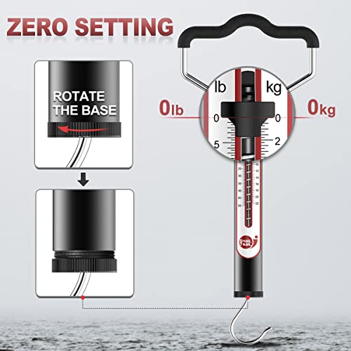 SNAIL TRAIL 20 LB Aluminum Spring Fish Scale with Peak Marker & Zero Reset - color: 20lbs