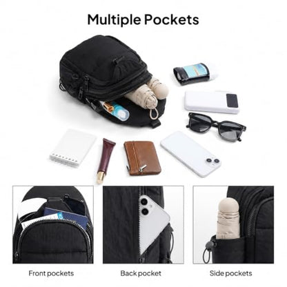 TOPEAST Anti-Theft Crossbody Bags for Women, Small Sling Bag for Travel - color: Black
