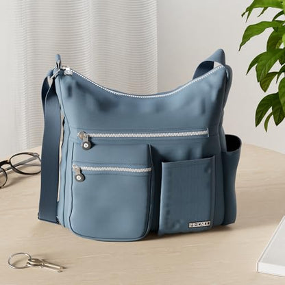 MHCNLL Women's Nylon Crossbody Purse, Anti-Theft RFID Lightweight - color: Navy Blue