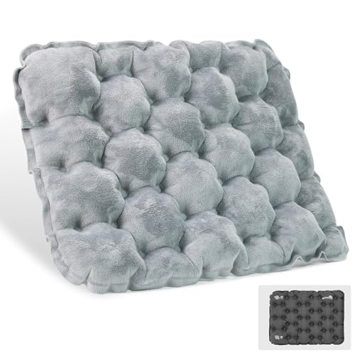 Inflatable Seat Cushion, Lightweight Waterproof Stadium Seat Pads - color: Crystal Velvet Gray
