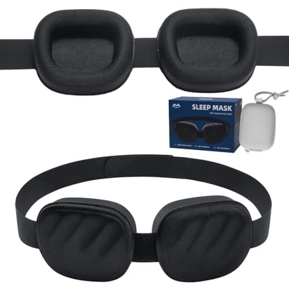 3D Contoured Sleep Mask for Women Men, 100% Blackout, Deep Cups - color: Dark Black