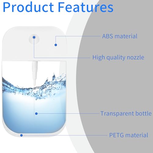 2 PCS Clear Spray Bottles, Portable Card Spray Bottles, 50 ML Refillable Plastic Perfume Atomizer Vials, Suitable Perfume, moisturizing water, hand sanitizer - color: 50ML 2 Pcs