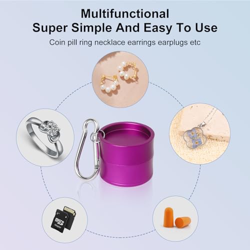 Mini Travel Ring Holder Keychain, Portable Jewelry Holder Keychain - color: 1-Tier Purple