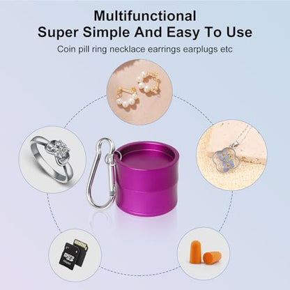 Mini Travel Ring Holder Keychain, Portable Jewelry Holder Keychain - color: 1-Tier Purple