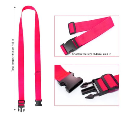 Luggage Straps Travel Belt Multiple Suitcases Connector, 2 Pack Hot Pink - color: 2Pcs Rose