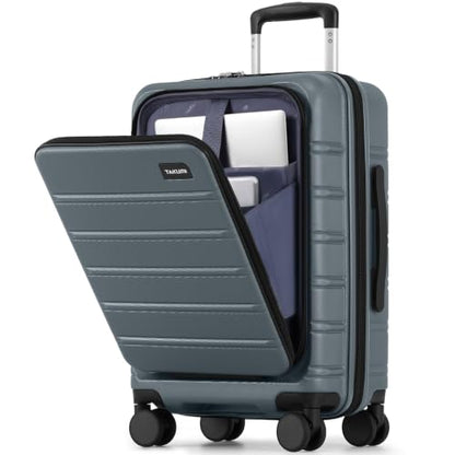 TAKUMI Suitcases with Wheels, Expandable Carry on Luggage, Navy, 20 Inch - color: Navy, size: 20 Inch - Single