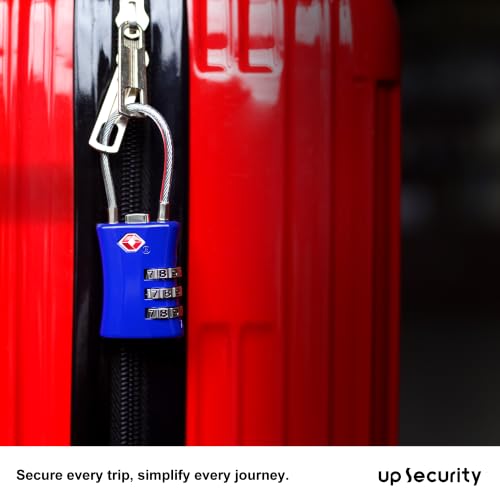 Suitcase Locks TSA Approved, Small Padlock Combination, TSA Locks for Luggage, Combo Travel Padlock with Code for Backpack, Gym Locker, Ammo Can (Black+Blue) - color: Black+Blue