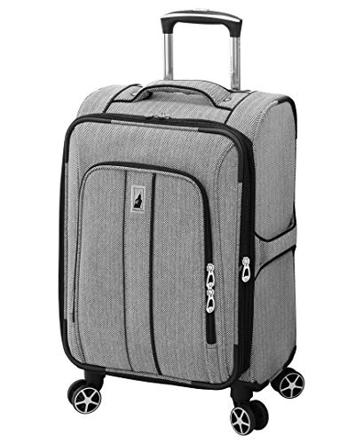 London Fog Newcastle 20 Expandable Spinner Carry-on - color: Black White Herringbone, size: Carry-On 20-Inch