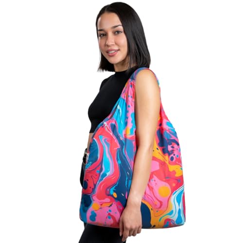 Nanobag XL 25L Tote Foldable Packable Reusable Grocery Shopping Bag - color: Splash