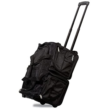 Hipack Carry-on Rolling Duffle Bag - color: Black