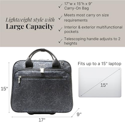 Baggallini Women's 2 Wheel Tote - color: Midnight Blossom Print