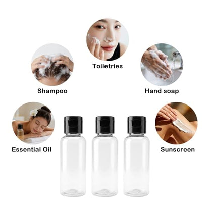 6 Pcs 1.7oz/50ml Travel Size Bottles for Toiletries, Black Lid - color: Black Lid, size: 50ml