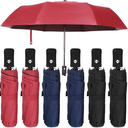 Jexine Windproof Travel Umbrella Compact Small - color: Black, Navy, Wine