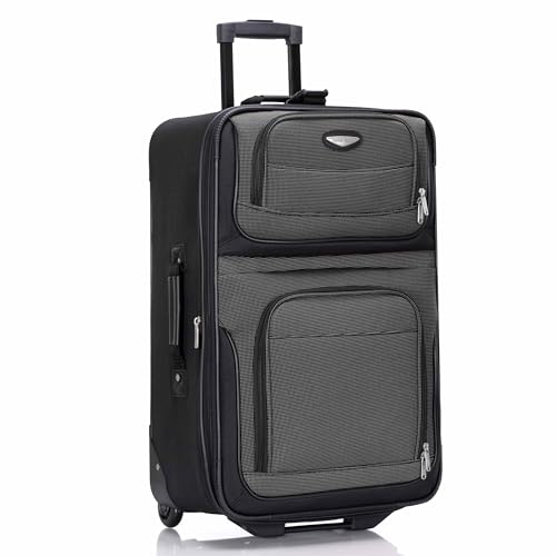 Travel Select Amsterdam Softside Expandable Luggage with Rolling Wheels, Gray, 25-Inch Medium - color: Gray, size: 25-Inch Medium