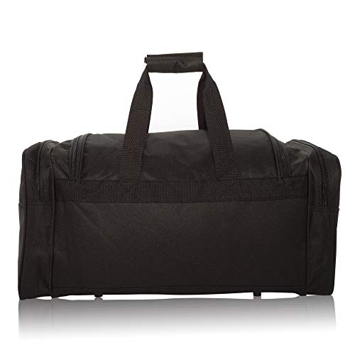 DALIX 21" Blank Sports Duffle Bag Gym Bag Travel Duffel Adjustable Strap in Black - color: Black