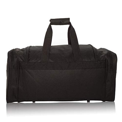 DALIX 21" Blank Sports Duffle Bag Gym Bag Travel Duffel Adjustable Strap in Black - color: Black