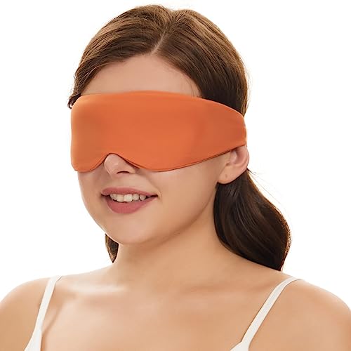 ALASKA BEAR Side Sleeper Sleep Mask, Patented, 100% Blackout, Tangerine - color: A2 Tangerine
