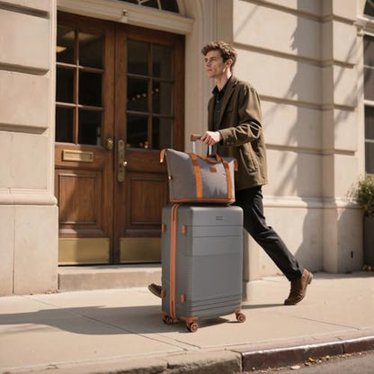 Cobens Luggage Sets 5 Piece with Spinner Wheels, 20/24/28inch - color: Gray