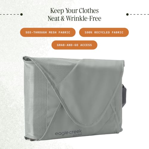 Eagle Creek Pack-It Reveal Garment Folder, Large, Storm Grey | Travel Garment Bag with Compression Wings to Maximize Luggage Space, Convenient Top Handle, Quick-Drying Material - color: Grey