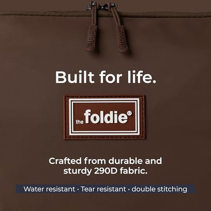 The Foldie Foldable Travel Bag for Women - 40L Weekender Bag with Multiple Pockets - Carry On Expendable Travel Bag - color: Brown