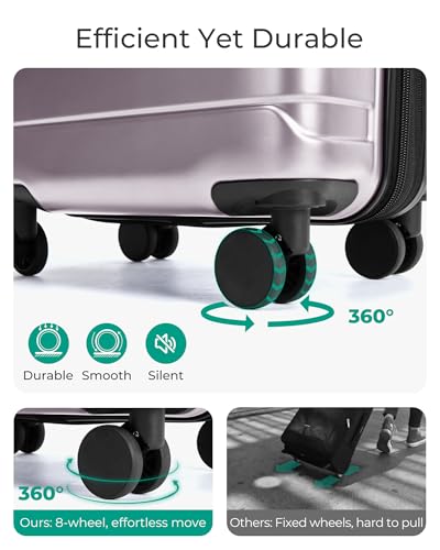 BAGSMART Carry-On Luggage 20" Expandable Spinner 22x14x9,Rose Purple - color: Rose Purple