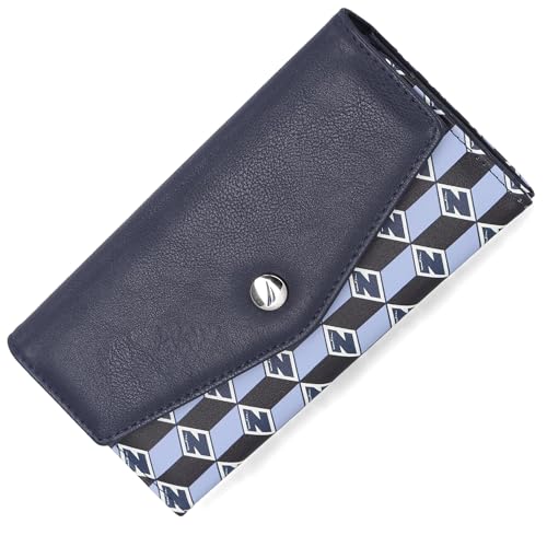 Nautica Money Manager Womens Slim RFID Blocking Wallet, Small Bifold Credit Card Holder with Zipper Coin Pocket and ID Window - color: Glacial Blue