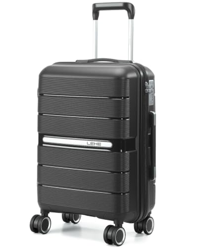 20 Inch Carry-on Luggage with Spinner Wheels, Hard Shell Suitcase with TSA Lock, Airline Approved, Rolling Suit Case for Travel Weekend Trips, Dark Grey Color - color: Dark Grey