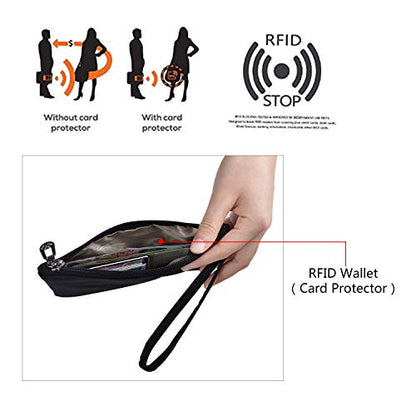 Crossbody Bag for Women Waterproof Shoulder Bag Multi Pockets Nylon Purse - color: Navy Blue-rfid-l