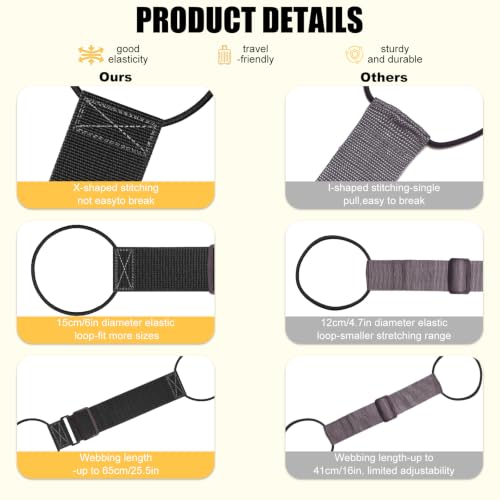 Luggage Straps for Suitcases Luggage Straps, 2-Piece Black - color: Black