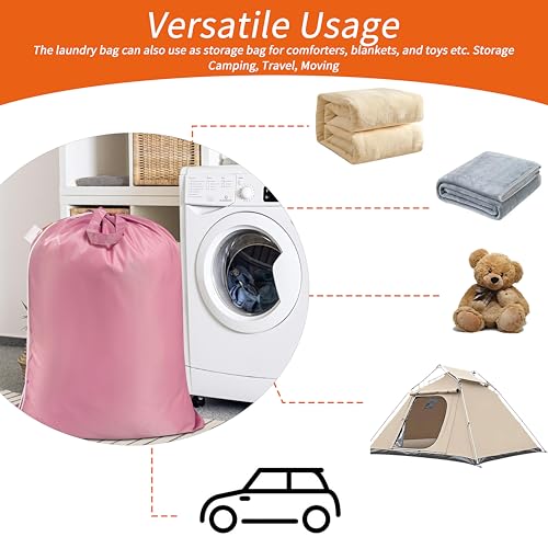 Polecasa Extra Heavy-Duty Laundry Bag with Handles, Pink, 28x36" - color: Pink, size: 28" x 36" | 1 Pack