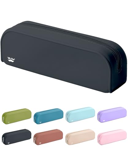Mr. Pen- Silicone Pencil Case, Aesthetic Pencil Bag for Women, Makeup Pouch - color: Black