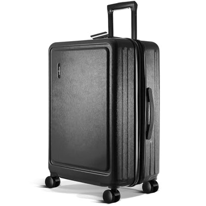 TRAVELARIM 24 Inch Checked Luggage with Spinner Wheels, Medium Suitcase - color: Black, size: Medium 24-Inch Checked