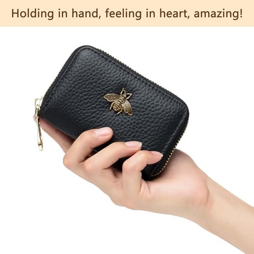 imeetu RFID Credit Card Holder, Small Card Wallet Women, Leather Card Case - color: Lite - Fuchsia, size: Lite