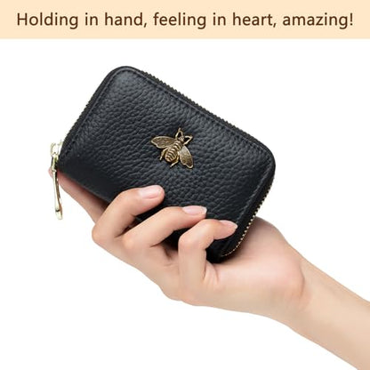 imeetu RFID Credit Card Holder, Small Card Wallet Women, Leather Card Case - color: Lite - Blue, size: Lite