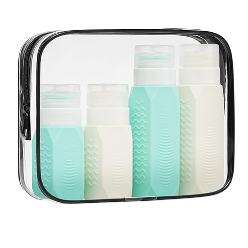 Travel Bottles for Toiletries,TSA Approved Travel Bottles, 3oz & 2oz Leak Proof Silicone Squeeze Containers, Refillable Travel Size Set with Clear Bag,Travel Accessories,4 Pcs - color: 06-3oz 2pcs & 2oz 2pcs
