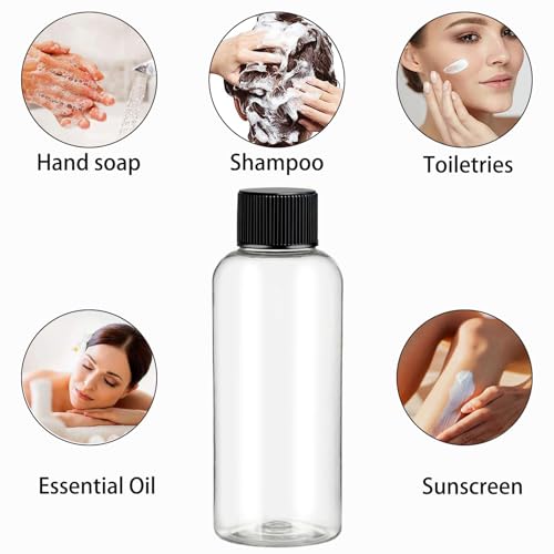 DNSEN Travel Bottles for Toiletries 3.4 oz Travel Size Mouthwash Bottles with Black Screw Cap, BPA Free Leak-Proof Portable Liquid Container 5 pack