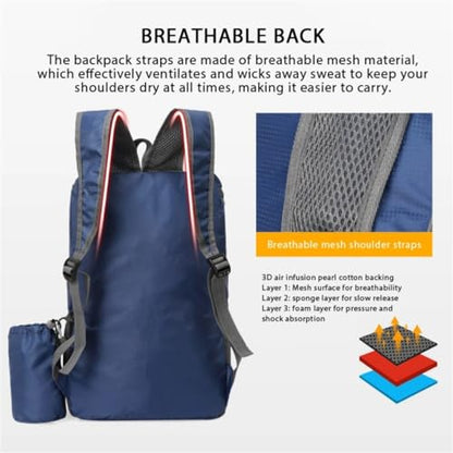 Portable Foldable Backpack Folding Mountaineering Bag, Ultralight Outdoor Cycling Rucksack, Travel Hiking Knapsack (Grey) - color: Grey