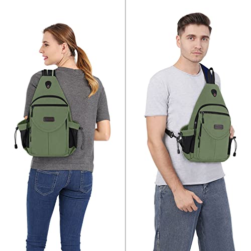 MOSISO Crossbody Sling Bag for Women, Shoulder Backpack, Hiking Daypack Bag - color: Army Green
