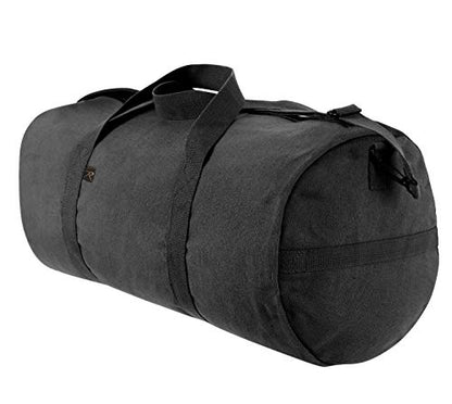 Rothco Heavy-Duty Canvas Shoulder Duffle Bag - Rugged Travel Gym Gear Equipment Bag - color: Black, size: 19 Inches
