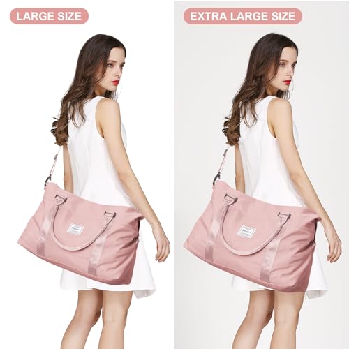 Travel Duffel Bag, Carry On Overnight Weekender Bags for Women - color: A1-Pink, style: Extra Large Travel Bag