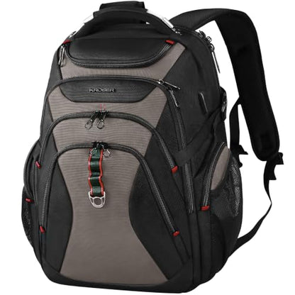 KROSER Laptop Backpack 17.3 Inch Computer Backpack for Men/Women/College - color: Black/Light Browm, size: 17.3 inch