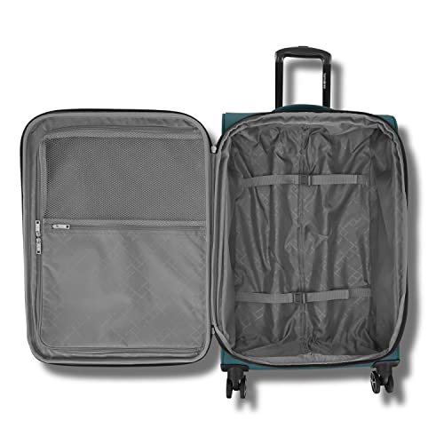 Samsonite Saire LTE Softside Expandable Luggage with Spinner Wheels, Pine Green, Large Checked Suitcase - color: Pine Green, size: Checked-Large Spinner