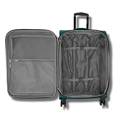 Samsonite Saire LTE Softside Expandable Luggage with Spinner Wheels, Pine Green, Large Checked Suitcase - color: Pine Green, size: Checked-Large Spinner