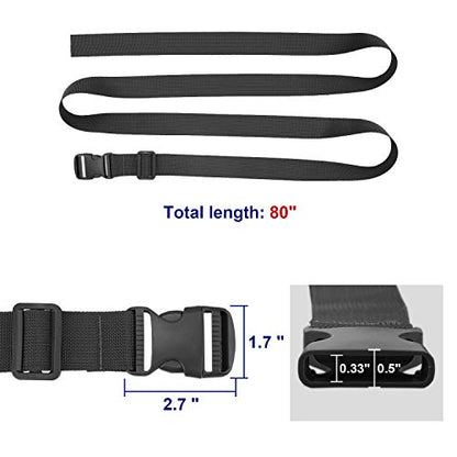MAGARROW 80" Long Utility Luggage Straps with Buckle Adjustable (Black (4-Pack), 1.5" Wide - 80" Long) - color: Black (4-Pack), size: 1.5" Wide - 80" Long